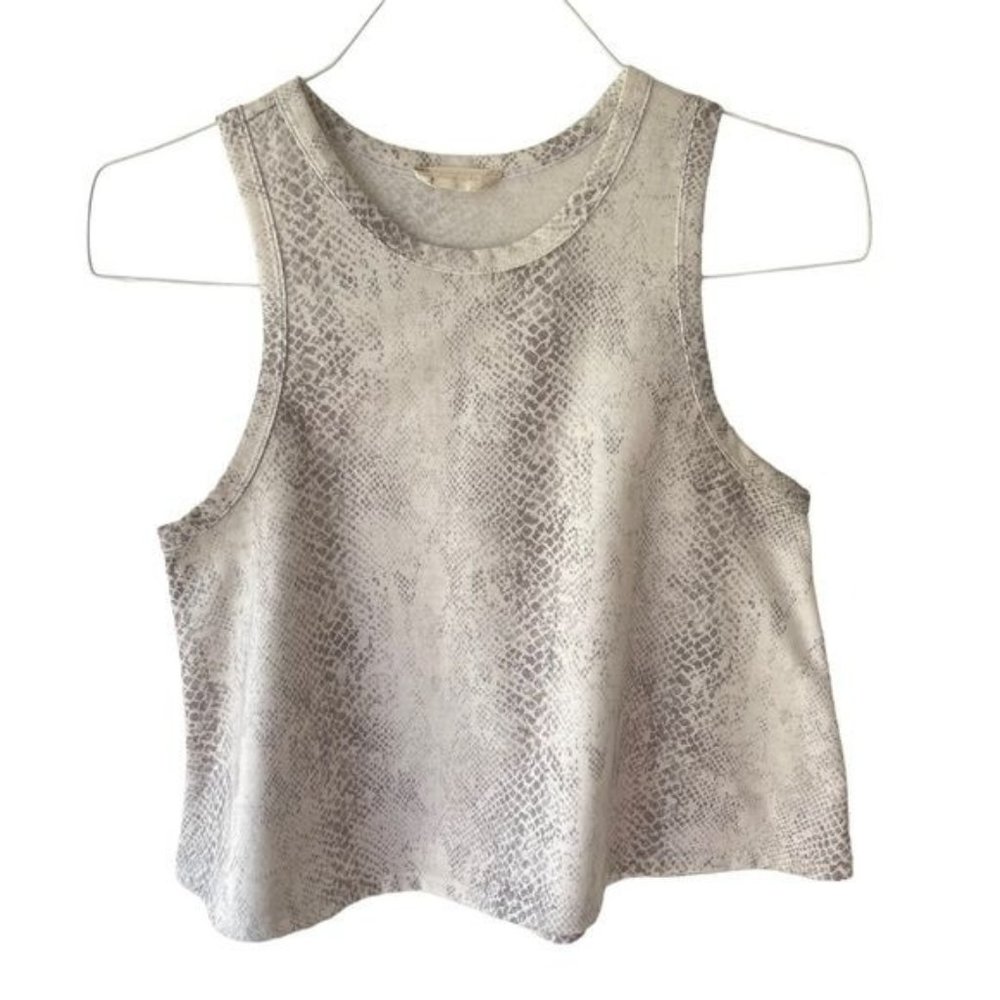 Altar'd State White and Grey Snake Print Crop Top Small - Picture 1 of 4